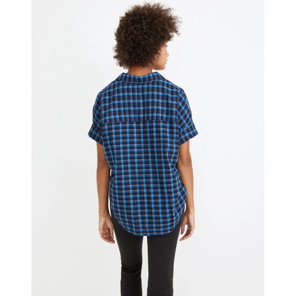 Madewell Blue Plaid Blouse - Picture 2 of 9
